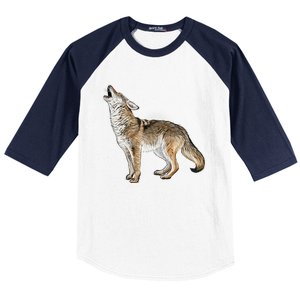 Howling Coyote Funny Coyote Hunting Baseball Sleeve Shirt