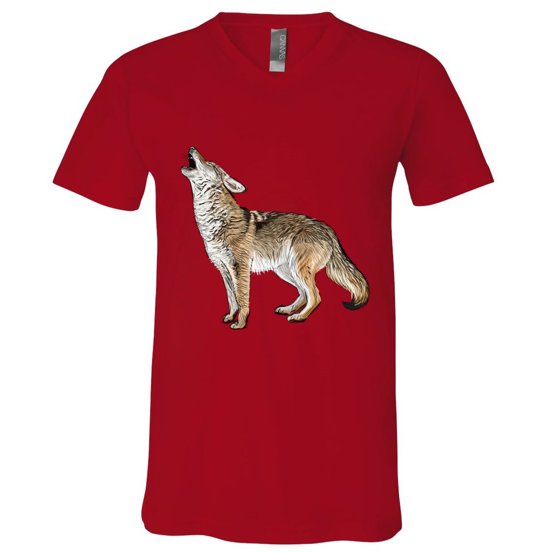 Howling Coyote Funny Coyote Hunting V-Neck T-Shirt