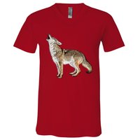 Howling Coyote Funny Coyote Hunting V-Neck T-Shirt