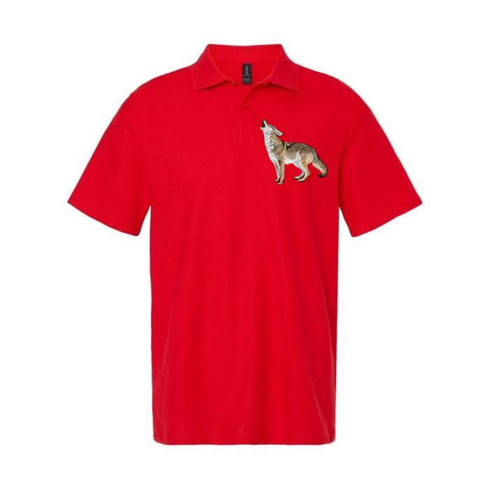 Howling Coyote Funny Coyote Hunting Softstyle Adult Sport Polo