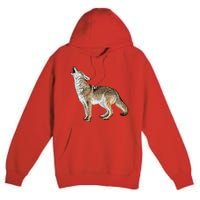 Howling Coyote Funny Coyote Hunting Premium Pullover Hoodie