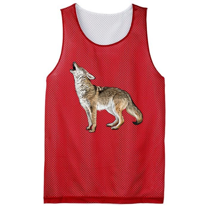 Howling Coyote Funny Coyote Hunting Mesh Reversible Basketball Jersey Tank