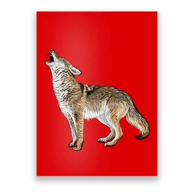 Howling Coyote Funny Coyote Hunting Poster