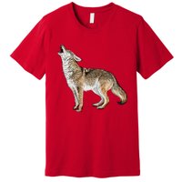 Howling Coyote Funny Coyote Hunting Premium T-Shirt