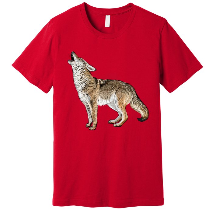 Howling Coyote Funny Coyote Hunting Premium T-Shirt