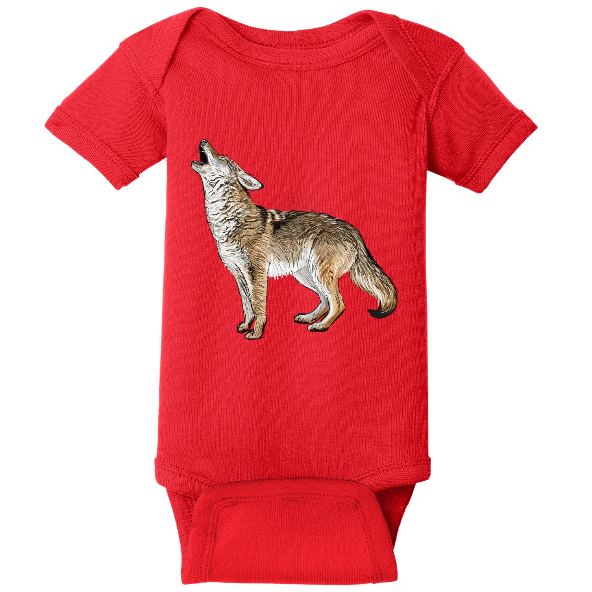Howling Coyote Funny Coyote Hunting Baby Bodysuit