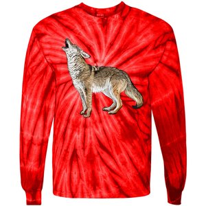 Howling Coyote Funny Coyote Hunting Tie-Dye Long Sleeve Shirt