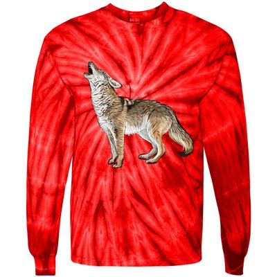 Howling Coyote Funny Coyote Hunting Tie-Dye Long Sleeve Shirt