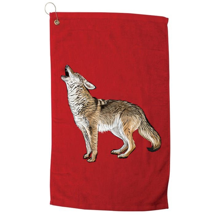 Howling Coyote Funny Coyote Hunting Golf Towel