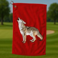 Howling Coyote Funny Coyote Hunting Golf Towel