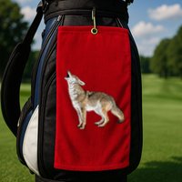 Howling Coyote Funny Coyote Hunting Golf Towel