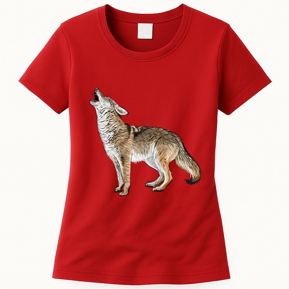 Howling Coyote Funny Coyote Hunting Womens T-Shirt
