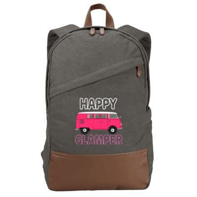 Happy Clamper Funny Camp Camper Camping Graphic Cotton Canvas Backpack