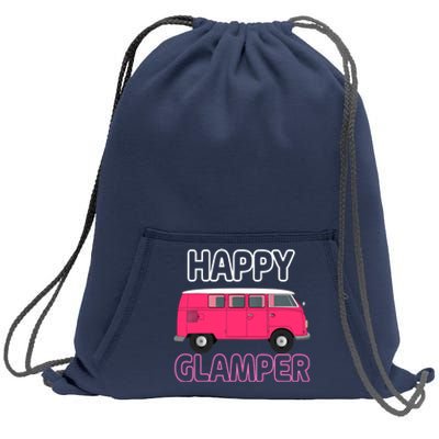 Happy Clamper Funny Camp Camper Camping Graphic Sweatshirt Cinch Pack Bag