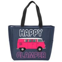 Happy Clamper Funny Camp Camper Camping Graphic Zip Tote Bag