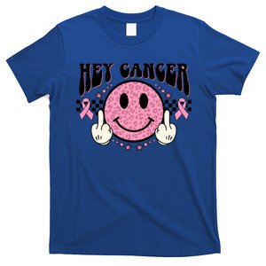 Hey Cancer Funny Breast Cancer Awareness Happy Face Gift T-Shirt