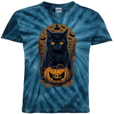 Halloween Cats Funny Cat Halloween Kids Tie-Dye T-Shirt