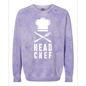 Head Chef Family Outfits Group Matching Sous Chef Mom Gift Colorblast Crewneck Sweatshirt