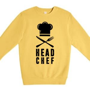 Head Chef Family Outfits Group Matching Sous Chef Mom Gift Premium Crewneck Sweatshirt