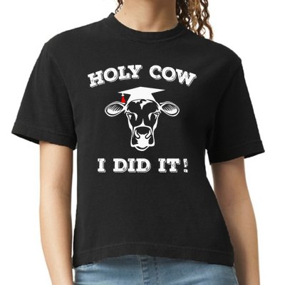 Holy Cow Funny Dairy Farmer Midwest Pride Comfort Colors Boxy T-Shirt
