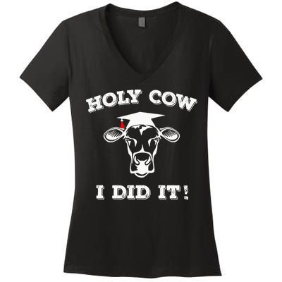 Holy Cow Funny Dairy Farmer Midwest Pride Women's V-Neck T-Shirt