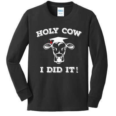 Holy Cow Funny Dairy Farmer Midwest Pride Kids Long Sleeve Shirt