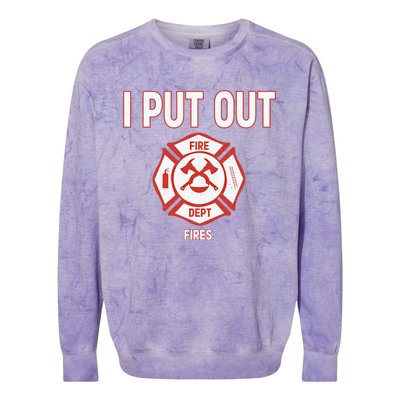 Halloween Costume Funny Firefighter I Put Out Fires Fire Cute Gift Colorblast Crewneck Sweatshirt