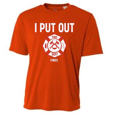 Halloween Costume Funny Firefighter I Put Out Fires Fire Cute Gift Cooling Performance Crew T-Shirt