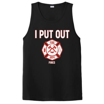 Halloween Costume Funny Firefighter I Put Out Fires Fire Cute Gift PosiCharge Competitor Tank