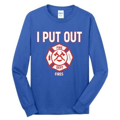 Halloween Costume Funny Firefighter I Put Out Fires Fire Cute Gift Tall Long Sleeve T-Shirt