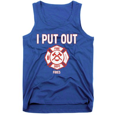 Halloween Costume Funny Firefighter I Put Out Fires Fire Cute Gift Tank Top