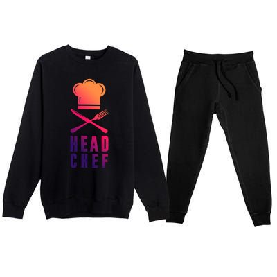 Head Chef Family Outfits Group Matching Sous Chef Mom Gift Premium Crewneck Sweatsuit Set