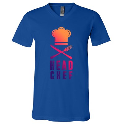 Head Chef Family Outfits Group Matching Sous Chef Mom Gift V-Neck T-Shirt