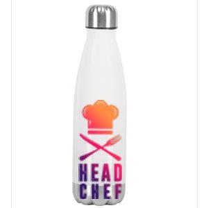 Head Chef Family Outfits Group Matching Sous Chef Mom Gift Stainless Steel Insulated Water Bottle