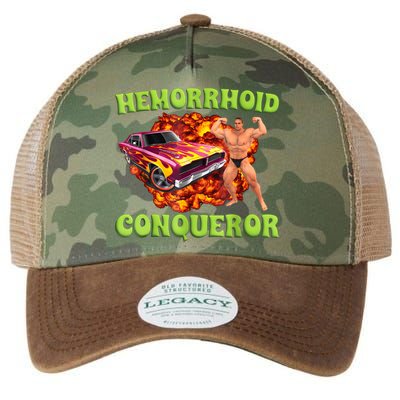 Hemorrhoid Conqueror Funny Meme Weird Offensive Cringe Joke Legacy Tie Dye Trucker Hat