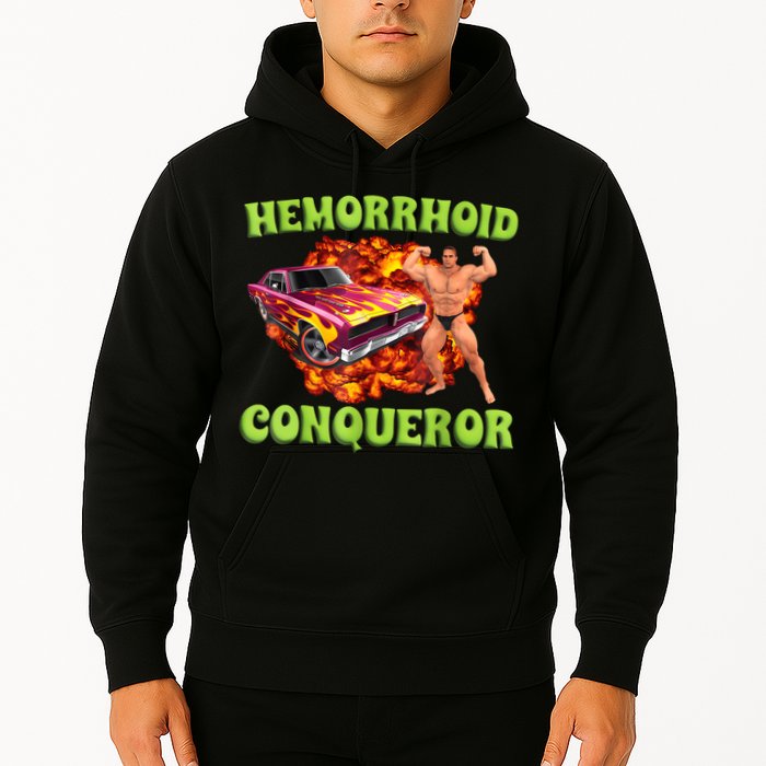 Hemorrhoid Conqueror Funny Meme Weird Offensive Cringe Joke Hoodie