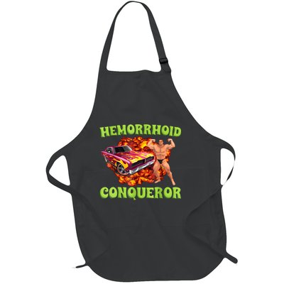 Hemorrhoid Conqueror Funny Meme Weird Offensive Cringe Joke Full-Length Apron With Pockets