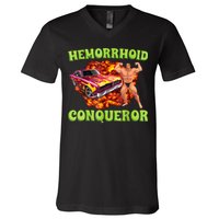 Hemorrhoid Conqueror Funny Meme Weird Offensive Cringe Joke V-Neck T-Shirt