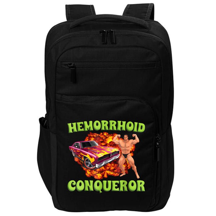 Hemorrhoid Conqueror Funny Meme Weird Offensive Cringe Joke Impact Tech Backpack