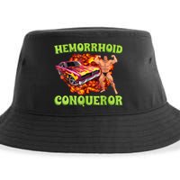 Hemorrhoid Conqueror Funny Meme Weird Offensive Cringe Joke Sustainable Bucket Hat