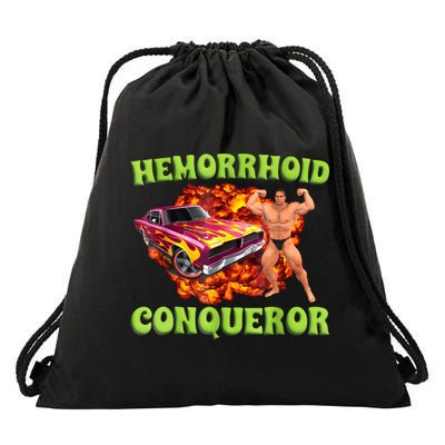 Hemorrhoid Conqueror Funny Meme Weird Offensive Cringe Joke Drawstring Bag