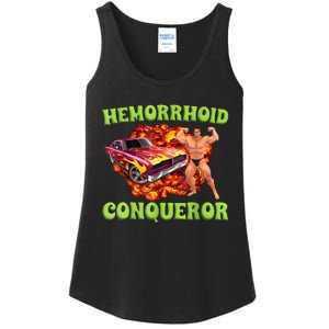 Hemorrhoid Conqueror Funny Meme Weird Offensive Cringe Joke Ladies Essential Tank