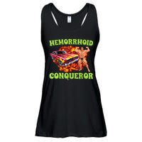 Hemorrhoid Conqueror Funny Meme Weird Offensive Cringe Joke Ladies Essential Flowy Tank