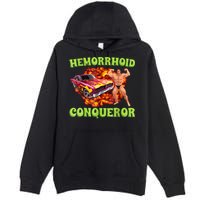 Hemorrhoid Conqueror Funny Meme Weird Offensive Cringe Joke Premium Pullover Hoodie