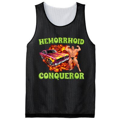 Hemorrhoid Conqueror Funny Meme Weird Offensive Cringe Joke Mesh Reversible Basketball Jersey Tank