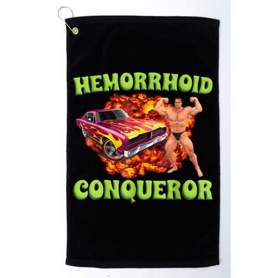 Hemorrhoid Conqueror Funny Meme Weird Offensive Cringe Joke Golf Towel