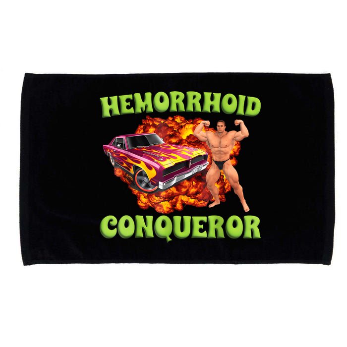 Hemorrhoid Conqueror Funny Meme Weird Offensive Cringe Joke Microfiber Hand Towel