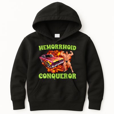 Hemorrhoid Conqueror Funny Meme Weird Offensive Cringe Joke Kids Hoodie