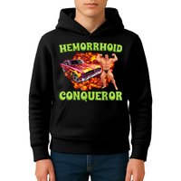 Hemorrhoid Conqueror Funny Meme Weird Offensive Cringe Joke Kids Hoodie