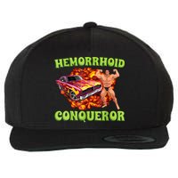Hemorrhoid Conqueror Funny Meme Weird Offensive Cringe Joke Wool Snapback Cap
